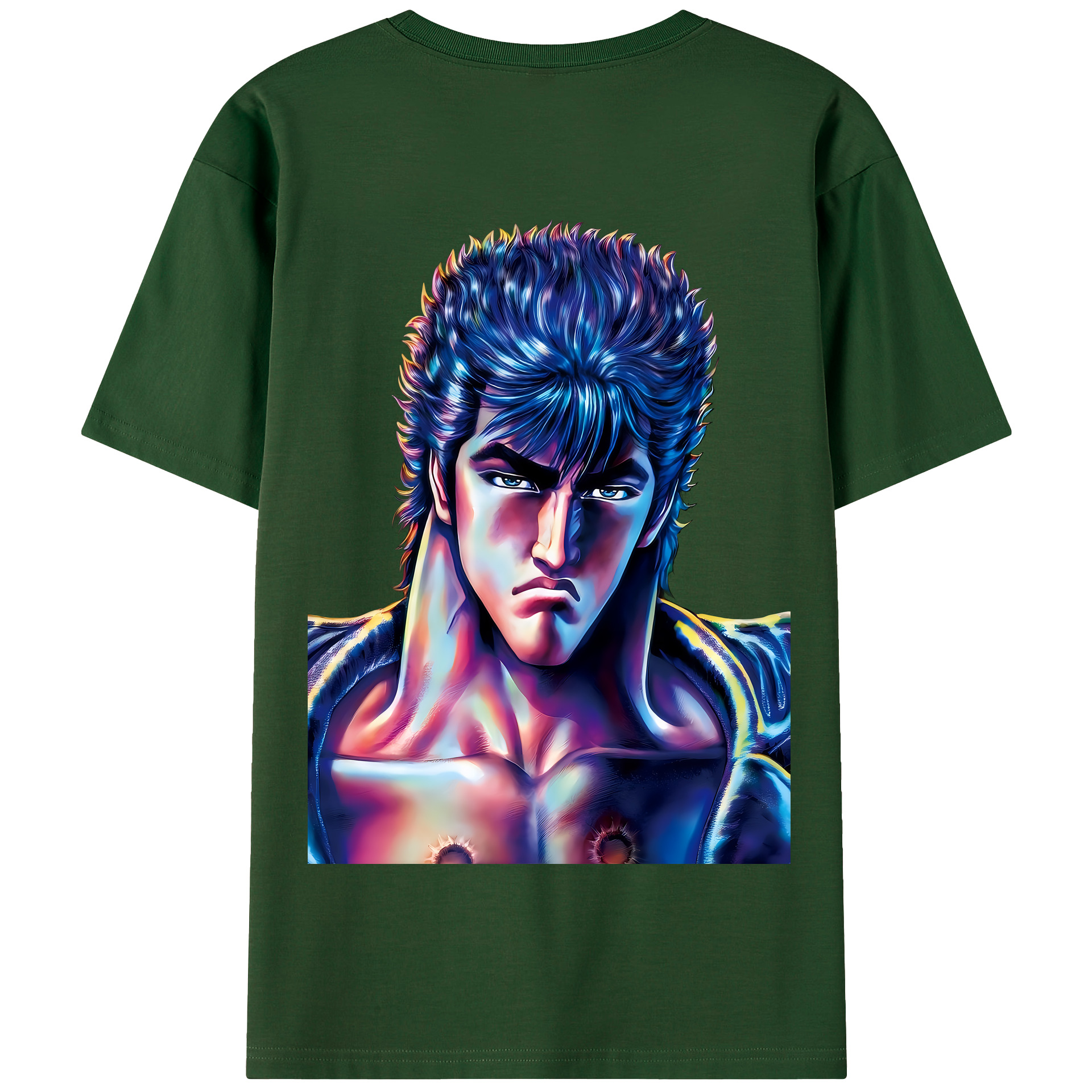 北斗の拳 Fist of the North Star 綿100％半袖Tシャツ（背面プリント）